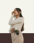 Ribbed Neutral Sweater & Tailored Pants